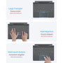 TiMOVO Clavier Italien Compatible avec Microsoft Surface Pro 11/10/9/8/X, Clavier QWERTY avec Trackpad et Porte Stylo, Gris