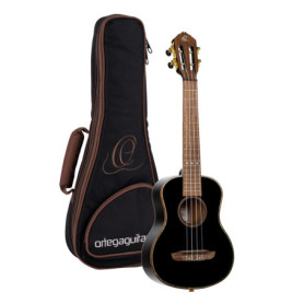 Ortega Guitars Ukulélé Tenor Acoustique – Série Onyx – Housse Incluse – Épicéa / Acajou, Noir (RUOX-TE)