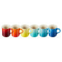 LE CREUSET Lot de 6 grandes tasses à cappuccino en grès, 400 ml, arc-en-ciel, 79296408429030