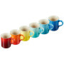 LE CREUSET Lot de 6 grandes tasses à cappuccino en grès, 400 ml, arc-en-ciel, 79296408429030