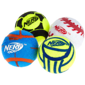 Nerf Dog Set de 4 Balles de Tennis pour Chien 6,4 cm