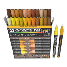 marqueur peinture acrylique Ensemble de 22 marqueurs assortis de la série Pro Color, pointe extra fine de 0,7 mm pour la peintur