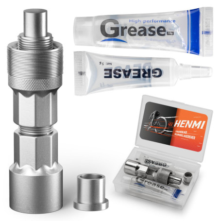 HENMI Extracteur de manivelle de vélo 14 mm - Outil de pédalier pour clé de 16 mm - Extracteur avec huile lubrifiante et graisse