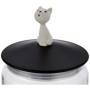 Alessi Ammi22 B Miòjar Pot Aliments Chats en Verre avec Couvercle en Résine Thermoplastique, Noir