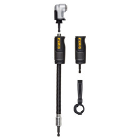 DEWALT Adaptateur de perceuse à angle droit, FlexTorq, système 4 en 1, compact, tige flexible droite, 30,5 cm (DWAMRASETFT)