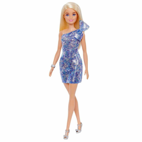Barbie Mattel Glitz Outfits - Blonde Doll with Blue Dress (GRB32)