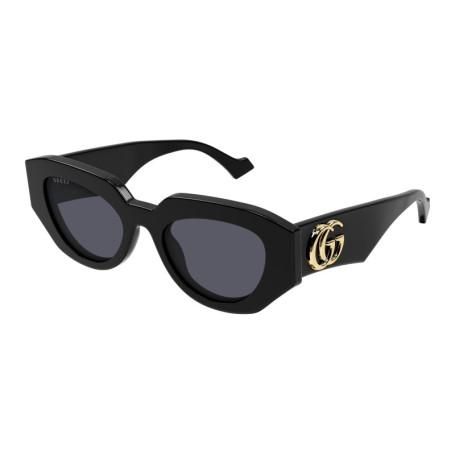 Gucci Gg1421s Lunettes de Soleil, Noir-Noir-Gris, 51 Femme