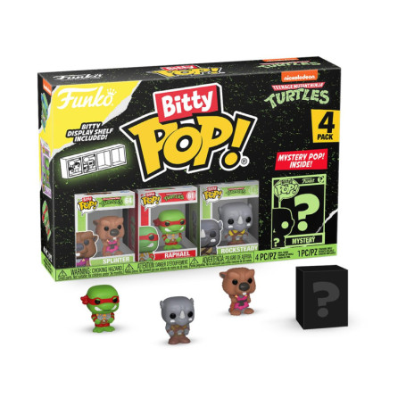 Funko Bitty Pop! Teenage Mutant Ninja Turtles - Splinter, Raphael, Rocksteady et Une Mini-Figurine Mystère en Surprise - 2.2 Cm 
