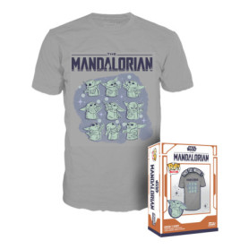 Funko Boxed Tee: Mandalorian - Grogu (The Child, Baby Yoda) on Ship - Medium - Star Wars: The Mandalorian S9 - T-Shirt - Vêtemen