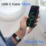 10cm Câble USB C Court, [Lot de 5] Câble USB A vers USB Type C 3A Charge Rapide Cable USB C Android Auto pour Samsung Galaxy A12