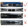 Viviance Grille double ligne Grille avant noire lustrée compatible avec BMW E46 4 PORTES Série 3 02-04
