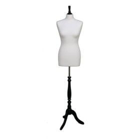 The Shopfitting Shop Deluxe Taille 42 Mannequin Buste Crème Jersey Support trépied en Bois Noir