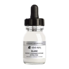 Lefranc Bourgeois Encre de Couleur Indélébile Nan-King Flacon 30 ml Blanc