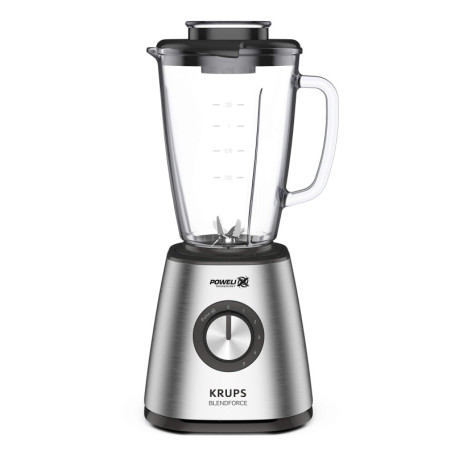 Krups KB439D Blendforce 2 Blender | 800 W | 5 vitesses | Fonction pulse | Réservoir en verre thermique de 1,75 l (volume utile :