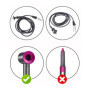 YIKRAOS Cordon d'alimentation Universel de 1,8 m Compatible avec Les sèche-Cheveux HD01/02/03/04/07/08/15 - Accessoires compatib