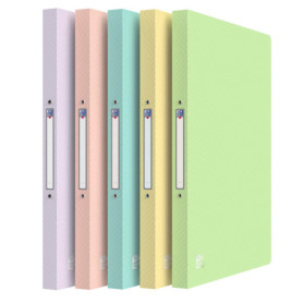 Oxford Urban Lot de 10 classeurs à anneaux A4, en plastique, dos de 2 cm, 2 anneaux, opaques, assortis pastel