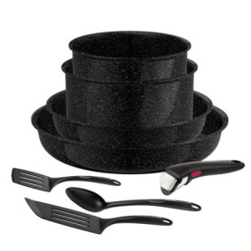 Tefal Ingenio, Lot 8pièces, Revêtement céramique antiadhésif, Induction, Casseroles, Poêles, Poignée amovible, Fabriqué en Franc