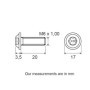 Restagraf - Vis Cylindrique Bombée Large Torx Spéciales Bouclier - Fixation Carrosserie et Pièces Mécaniques - M6-1.00 x 20 mm -