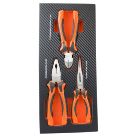 FISCHER DAREX 810905 Module de rangement comprenant 3 pinces, universelle, coupante et à bec long, Noir