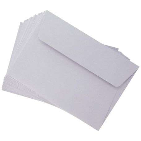 Clairefontaine 5326C - Paquet de 20 Enveloppes Auto-Adhésives - Format C6 11,4x16,2cm - 120g/m² - Coloris Gris Koala - Invitatio