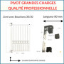Déco Fer Forgé- Pivot pour Portail - Grandes Charges - Acier A Visser Reglable 115 mm x 80 mm-Ouvre Porte Portail Battant- KIT 2
