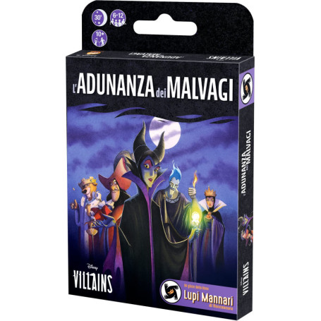 Asmodee, Disney Villains : l'assemblée des méchants, Jeu de société de Bluff et de stratégie, 6-12 Joueurs, 10+ Ans, édition en 
