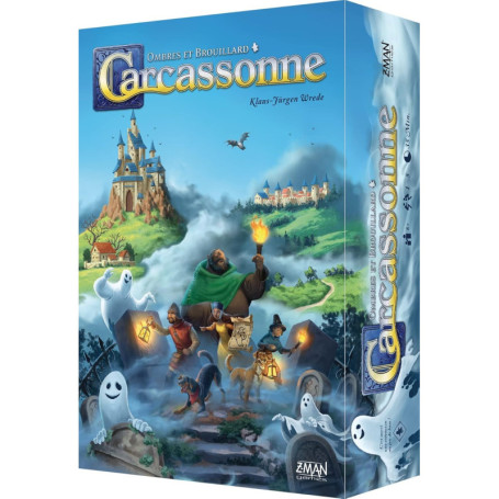 Asmodee - Carcassonne : Ombres et Brouillard - Jeux de société - Jeu de tuiles - Famille et Enfants à partir de 8 Ans - 1 à 5 Jo