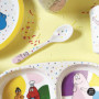 PLATEAU À 4 COMPARTIMENTS BARBAPAPA - Pour Enfant 6Mois+ - Mélamine - Sans BPA - 24 x 21- Lavable Au Lave-Vaisselle - MULTICOULE