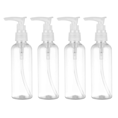 PRETYZOOM 4 Pcs 100 ML Rechargeable en Plastique Pompe Distributeur Bouteilles pour Lotion de Shampooing Conteneurs Ronde Pompe 