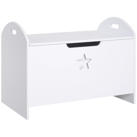 HOMCOM Coffre malle de rangement coffre à jouets dim. 62L x 40l x 46H cm MDF blanc