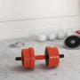 SPORTNOW Kit haltères musculation, haltères réglables 4 en 1, 20 kg, avec des disques et barres, clips de sécurité, revêtement e