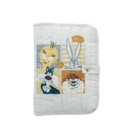 Looney Tunes Protège Carnet de Santé Enfant – Poches Intérieures Multiples – Attache Bouton – Cadeau Naissance – Fille, Garçon -
