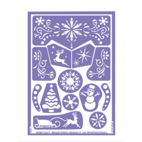 GRIM'TOUT Pochoir Maquillage Enfant - Reine des Neiges - 21x15 cm - Reutilisable et Lavable - Fête, Kermesse et Anniversaire - K