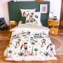 Parure de lit imprimée bi-Histoire 140x200 cm Enfant - Housse de Couette 140x200 cm + 1 Taie d'oreiller 63x63 cm Motif Indien et