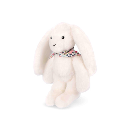 DOUDOU ET COMPAGNIE - Lapin Fleurette Blanc 25 cm – Peluche Doudou Ultra Douce avec Motif Fleuri – Idée Cadeau Naissance pour Fi