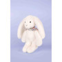 DOUDOU ET COMPAGNIE - Lapin Fleurette Blanc 25 cm – Peluche Doudou Ultra Douce avec Motif Fleuri – Idée Cadeau Naissance pour Fi