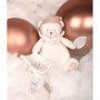 DOUDOU ET COMPAGNIE - Ours Rose Pantin Attache-Sucette Édition 25 Ans – Doudou Peluche Bébé Ultra Doux avec Boîte Cadeau pour Of