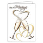 MX-4016 MAXI Grande Carte Géante XXL pour MARIAGE + Enveloppe format 32x23cm - Cœurs Flutes entrelacées Champagne Pétillant Mous