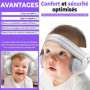 Soft Serenity Casque Anti Bruit Bébé 2-en-1 avec Étui de Transport, Protection Auditive pour Bébés, Casque Avion Bébés et Enfant