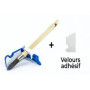Applicateur Pinceau rechampir + Un adhesif Velours de masquage Rechange, Outil de Protection Contre débordement de Peinture Bleu