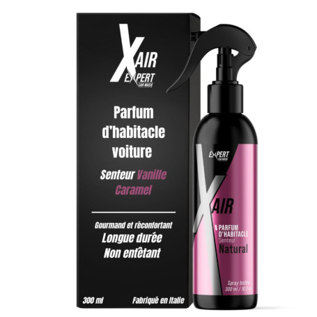 Spray Parfum voiture interieur senteur Vanille Caramel - 300 ml - Désodorisant non entêtant, longue durée et assainissant - Form