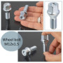 AERZETIX - C66676 - Lot de 2 boulons de roue M12x1.5 mm - pour clé: 17 mm - compatible avec 10 08 504, 47 09 077, 47 11 538 - mé