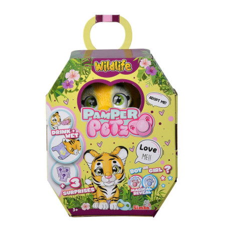 Simba 105953575 - Pamper Petz Tiger, avec Fonction de Boisson et d'humidité, Tigre pour Enfants à partir de 3 Ans, Tigre à Jouer