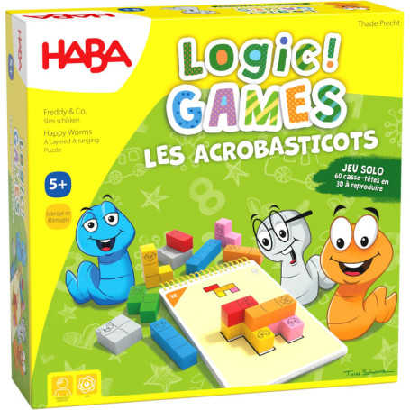 HABA - Logic! Games - Les Acrobasticots - Jeux de société - Jeux de logique - 60 Casse-têtes - 5 Ans et Plus - 306817