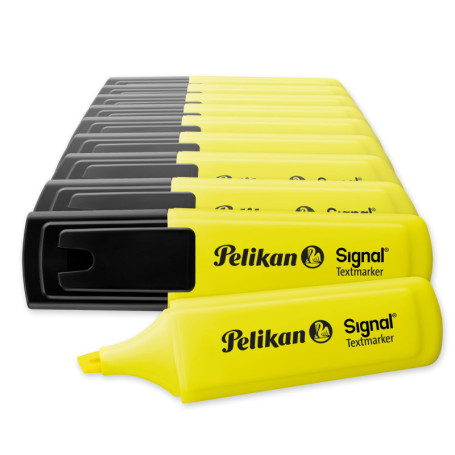 Pelikan Signal Lot de 10 surligneurs Jaune vif Pointe biseautée