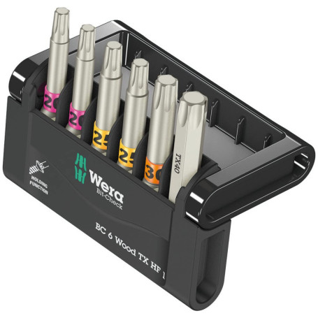 Wera - 05056470001 - Assortiment d’embouts; Bit-Check 6 Wood TX HF 1, 6 pièces