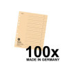 Falken Lot de 100 intercalaires. Fabriqué en Allemagne. En carton recyclé pour format A4, couleur chamois