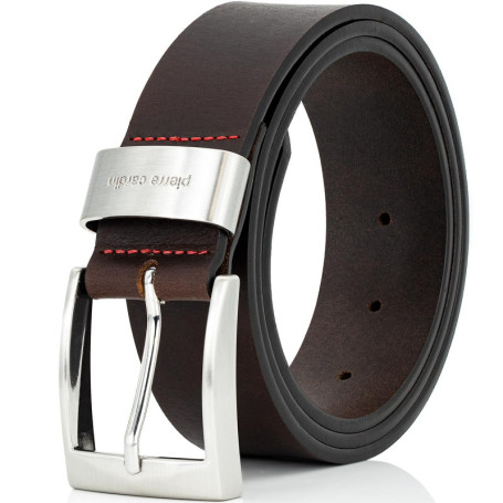 Pierre Cardin 70007 40 mm Wide Black or Brown Leather Belt, Größe/Size:145, Farbe/Color:marron