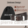 Pierre Cardin 70007 40 mm Wide Black or Brown Leather Belt, Größe/Size:145, Farbe/Color:marron
