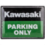 Nostalgic-Art Plaque vintage, Kawasaki - Parking Only Green – Idée de cadeau pour fans de moto, en métal, Design rétro pour déco